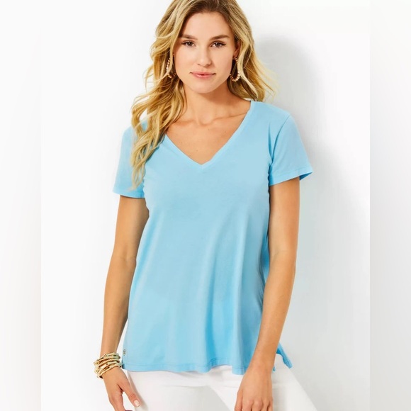 Lilly Pulitzer Tops - Lilly Pulitzer Meredith Tee Celestial Blue Size S NWT